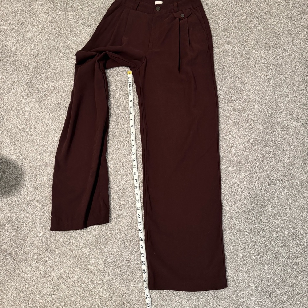 A New Day High Rise Wide Leg Pants Burgundy Size 4 - Picture 9 of 11
